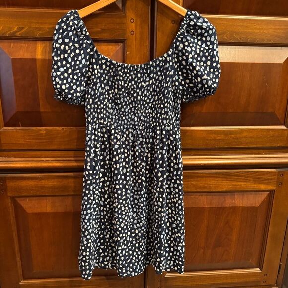 ROXY Hello Petal Blue Indigo Smocked Mini Dress Size XS - Picture 1 of 14